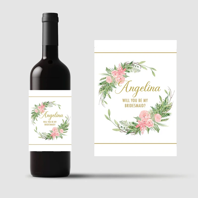 20pcs Custom Printing Photo Wedding Wine Bottle Sticker Personalize Design Birthday Party Stickers Invitations Wine Labels