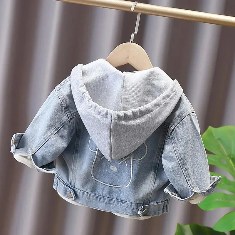 

Boys Jacket Baby Girls Denim Jacket Jeans 2021 Spring Autumn Children's Hooded Coat Detachable Girl Jacket Top Coat For Kids