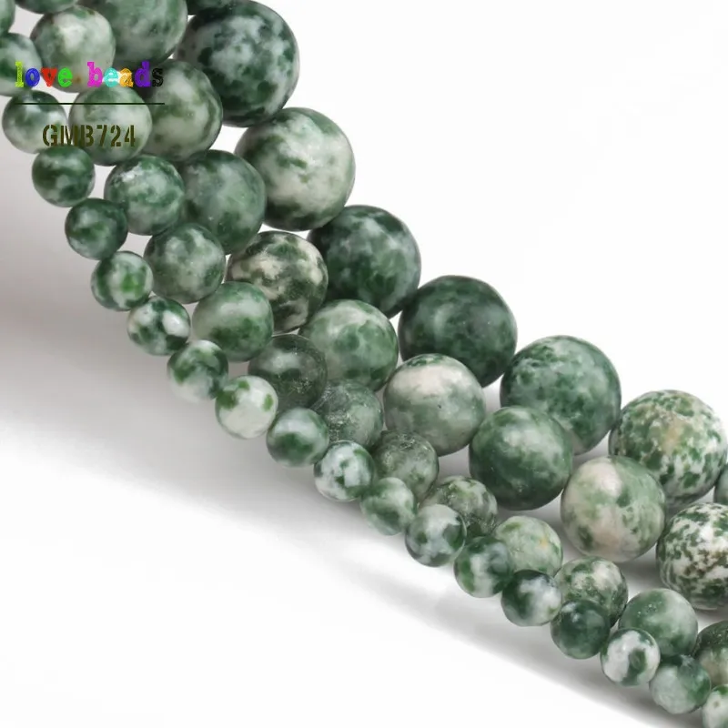 Natural Spot  Jaspers Stone Beads Round Loose Spacer Round Beads For Jewelry Making 4/6/8/10/12 mm DIY Bracelet Necklace