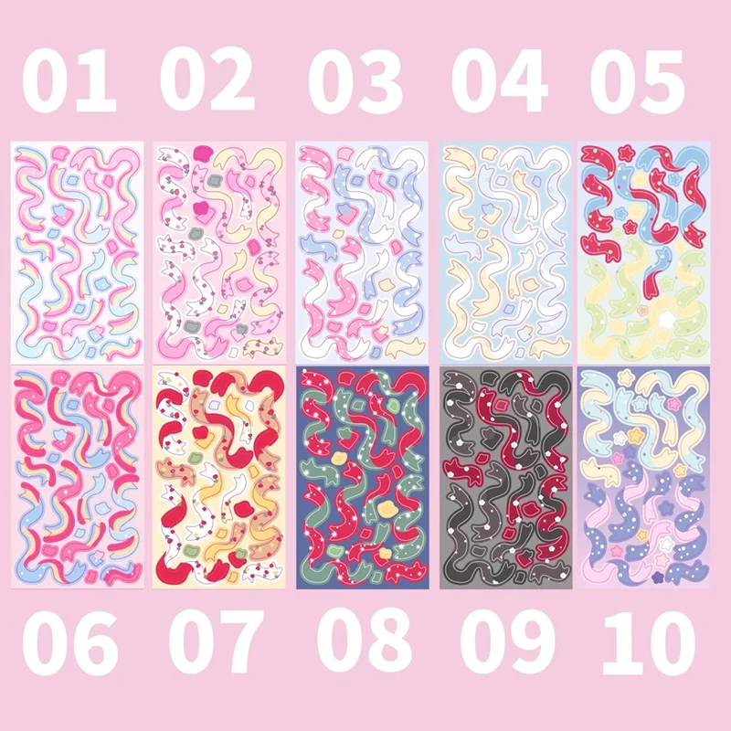 1 Sheets Colorful Laser Ribbon Series Stickers Star Chasing Card Album Journal Decorative Stickers Stick Label Material