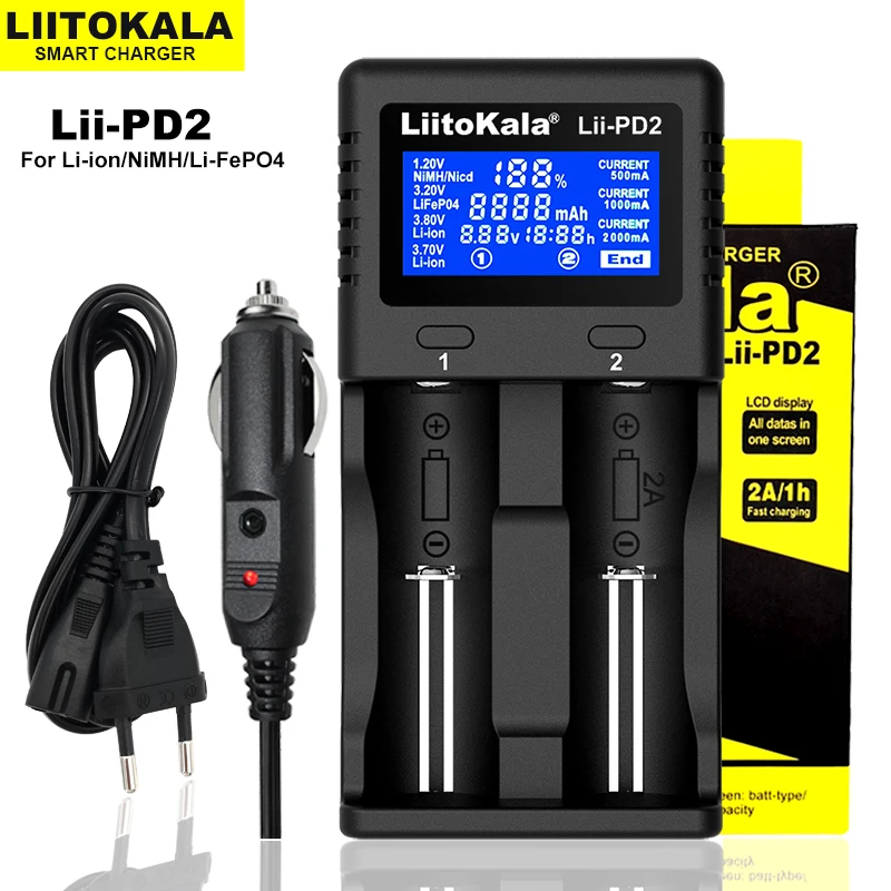 LiitoKala Lii-S8 Lii-600 Lii-M4 Lii-PD4 wyświetlacz LCD uniwersalna inteligentna ładowarka do 18650 26650 18650 21700 18500 bateria AA AAA