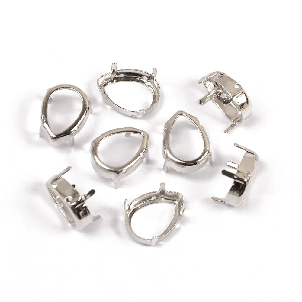 4320 Tropfenförmige Strass-Kupfer-Fassungen für Edelsteine, Silber- und Goldrahmen-Basis für Schmuck- und Kleidungsdekoration – Detail 2