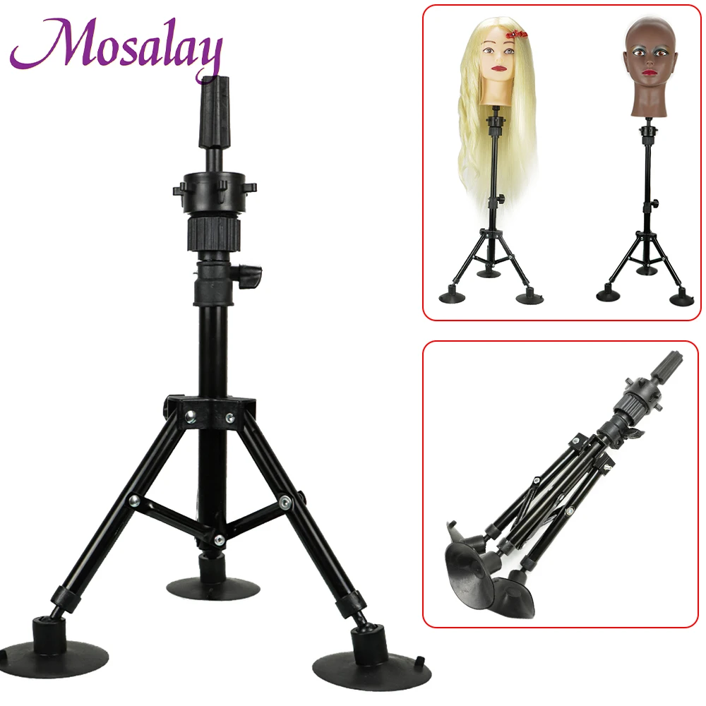 Adjustable Wig Stand Holder Professional Mannequin Head Tripod For Styling Cosmetology Hairdressing Training Holder Tool