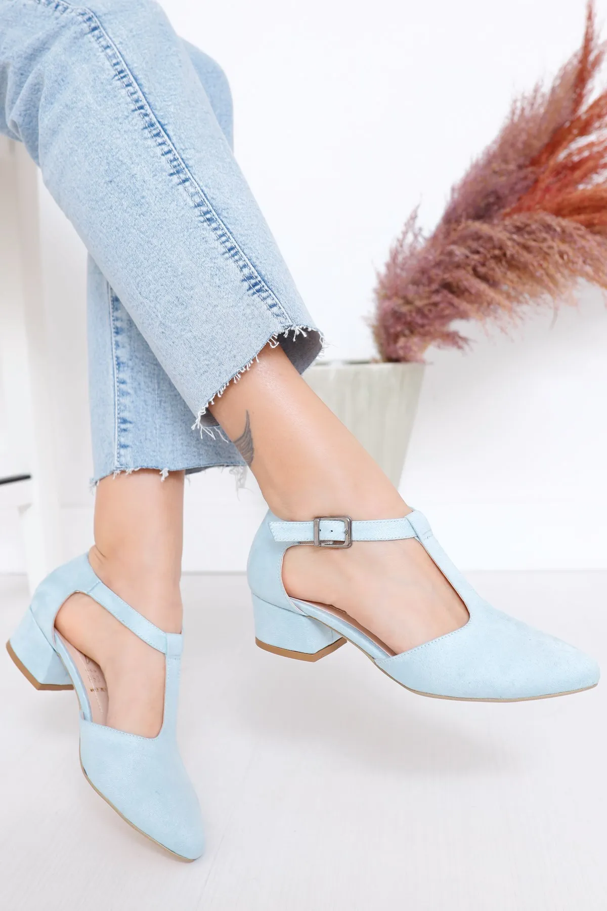 Jane Heels Bebe Blue Suede Shoes