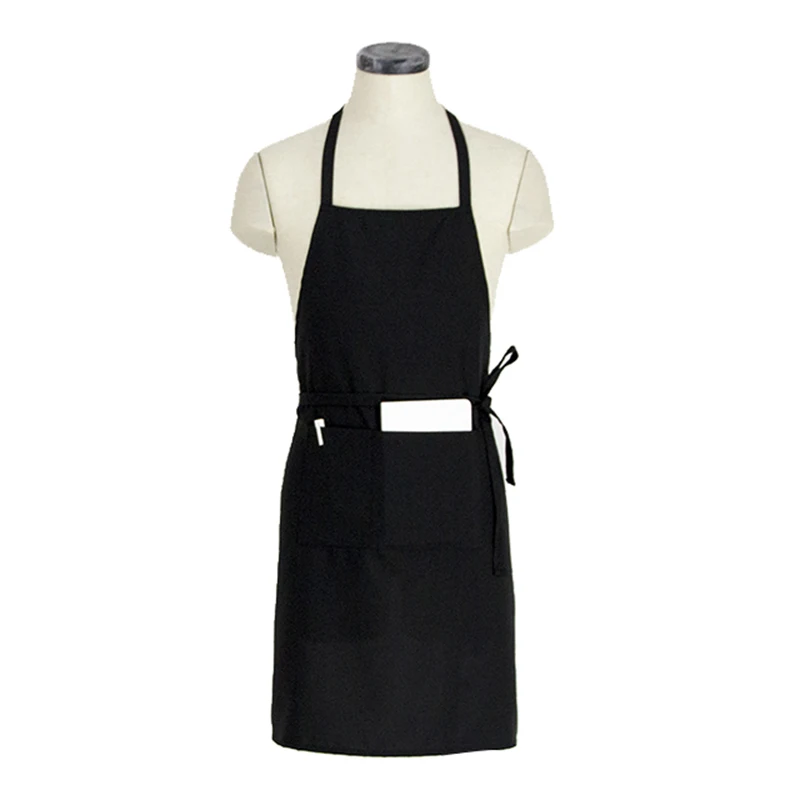 Kefei Poly Waterproof Women's Kitchen Apron Chef's Coat with Pocket Restaurant Cafe Hotel Waiter Home Cleaning Baking Accessory