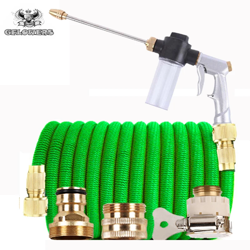 

High quality garden hose high pressure car wash water gun 3 times magic telescopic hose outdoor car wash watering gardening supp