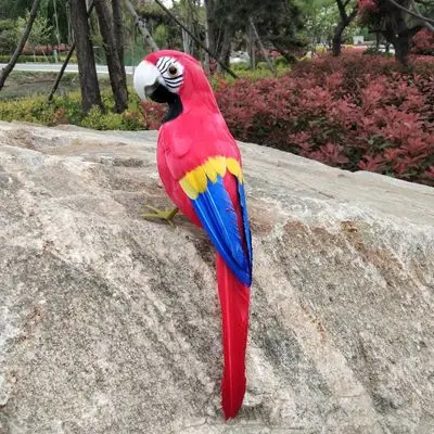 

coloured red-blue feathers parrot turn head bird about 35cm hard model Photography prop,home garden decoration toy gift s1574