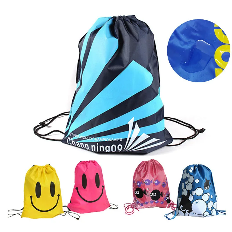 Waterproof Beach Light Drawstring Bag Swimming Hiking Storage Shoulder Bag Unisex Casual Solid Big Capacity Storage Bag