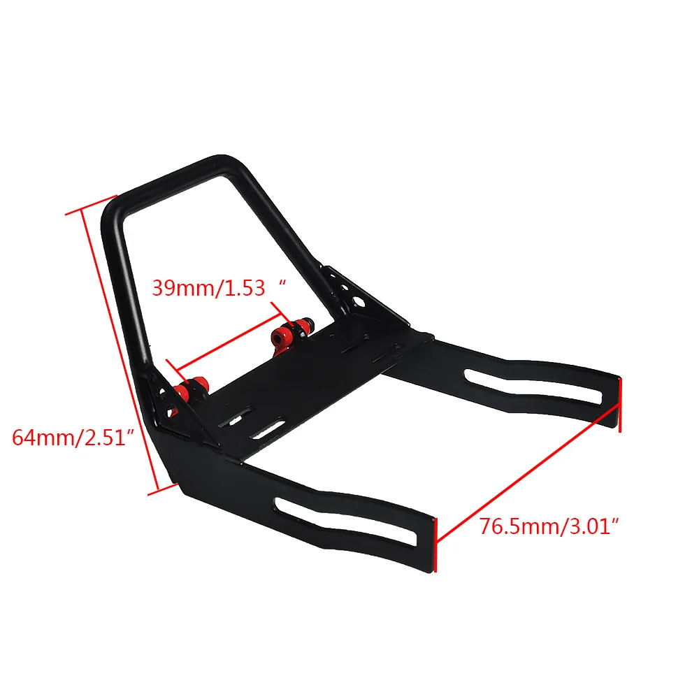 AXSPEED Metal Front Bumper with Winch Mount Shackles for Axial SCX10 TRX-4 D90 CC01 1/10 RC Crawler Car Model Upgrade Parts