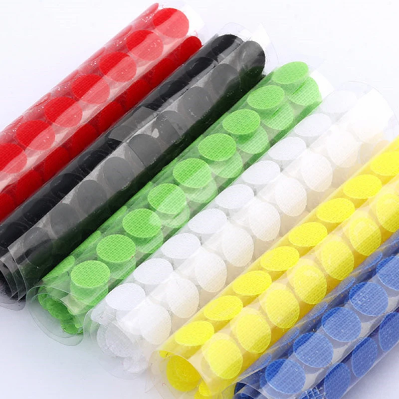 Self Adhesive Fastener Tape Dots Sticker Nylon Hook And Loop Multicolor Strong Glue Round Coins Tape Sewing Tools 99pairs