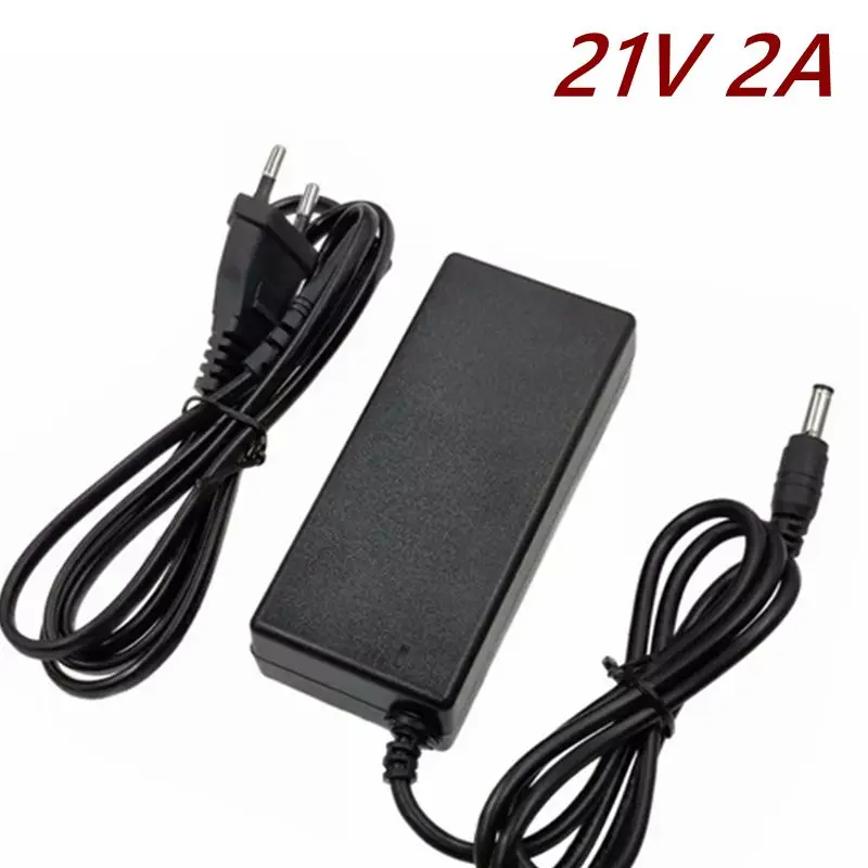 21v, 18v, 2a, 5 series, 100-240V, 21V, 2A lithium battery charger, with LED light showing charge