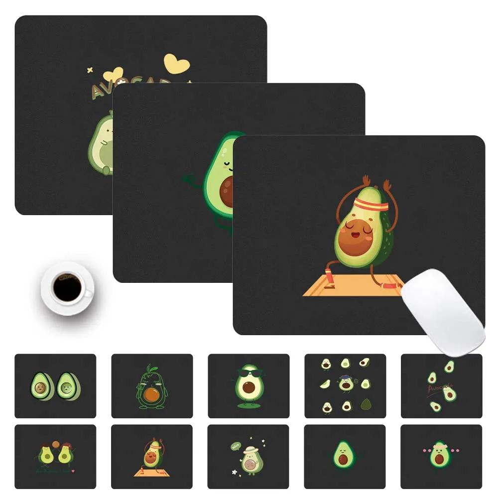 

Durable Smooth PU Leather Computer Mouse-pad Anti-slip Waterproof Cute Avocado Pattern Mouse Mat Game Laptop Mousepad