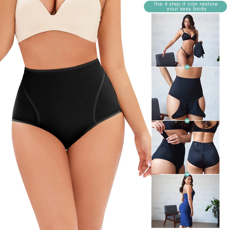 

Women Shapewear Brief Firm Control Butt Lifter Hip Pads Double Control Waist Cover Your Bases Smoothing Slip Short Body Shaper