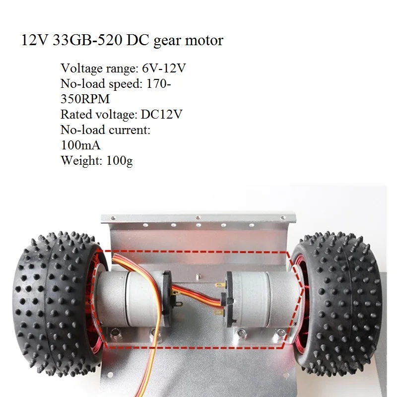 STM 32 Gear Motor Steering Car Chassis 4WD Smart RC Car Chassis Model Steering Robot Two-wheel Drive Metal Frame DC Motor