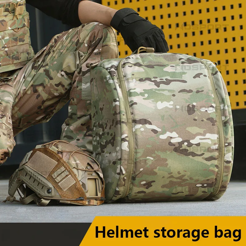 Large Capacity Tactical Storage Equipment, FAST MICH, Helmet Storage Handbag, Genuine Camouflage, Matte Nylon Fabric