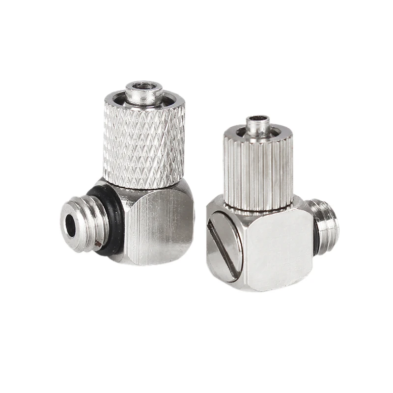 10PCS Mini tracheal quick connector elbow 90 degree straight through M5 teeth M6 teeth connection outer diameter 4MM 6MM