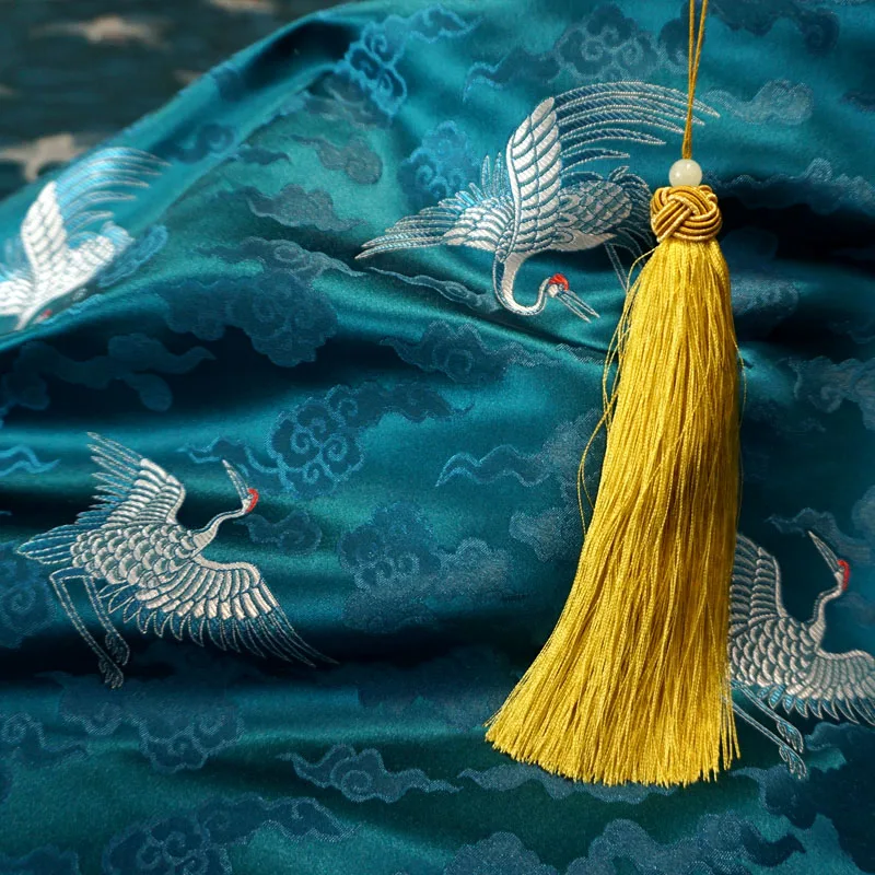 Crane Style Jacquard Brocade Damask Fabric for Coat Curtain Table Cloth Sofa Cushion Upholstery Patchwork DIY Cloth