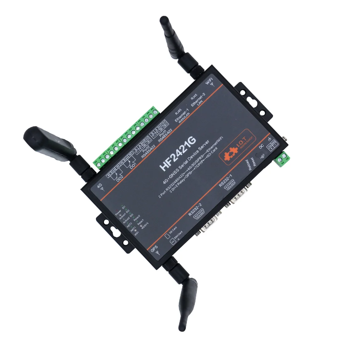 HF2421 4G GNSS Serial Device Server RS232 RS485 RS422 to Ethernet 3G GPRS Network Converter GPS Industrial Wifi Module HF2421G