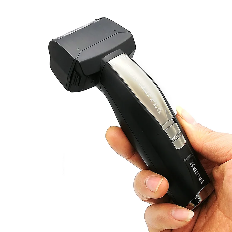 Kemei 2 In 1 Hair Beard Trimmer Electric Shaver for Men 0mm Baldheaded Hair Clipper Reciprocating Razor Finish Shaving Machine