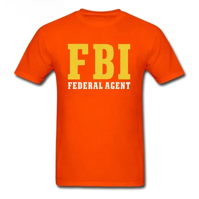 Men Pure Cotton Short Sleeve Tshirt Youth FBI Men T-Shirt Agent Secret Service Police CIA Staff Tee