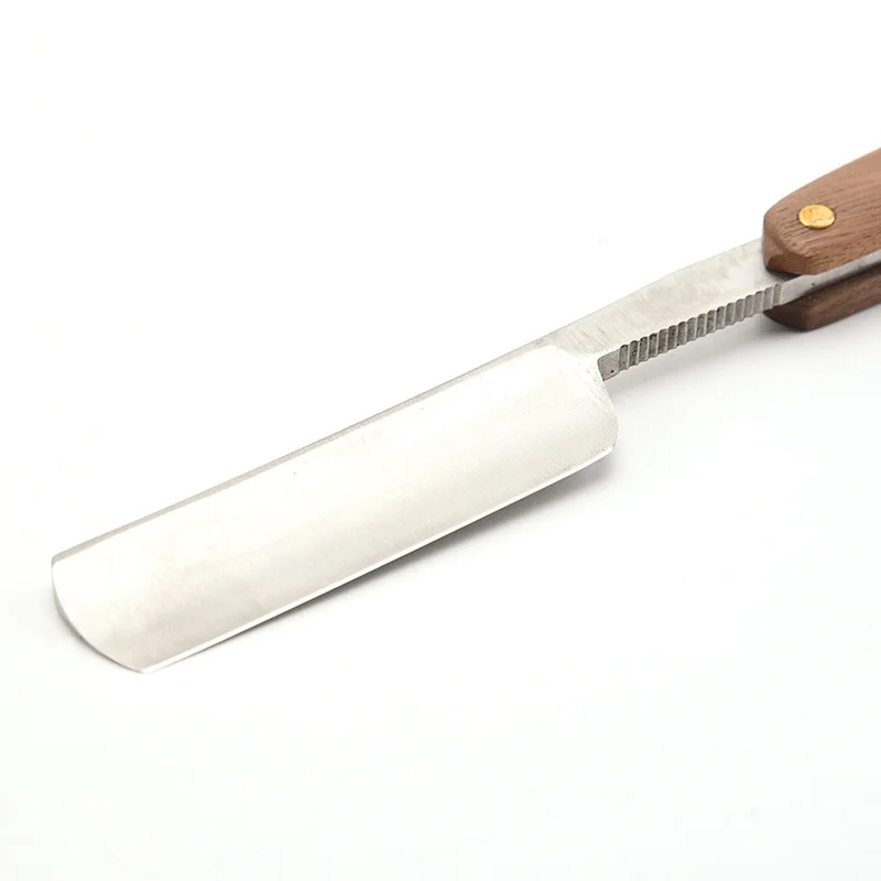 Maquinilla de afeitar clásica de borde recto, cuchillo de afeitar plegable, maquinilla de afeitar Manual, mango de aluminio, regalos para hombres, afeitadora de vello Facial