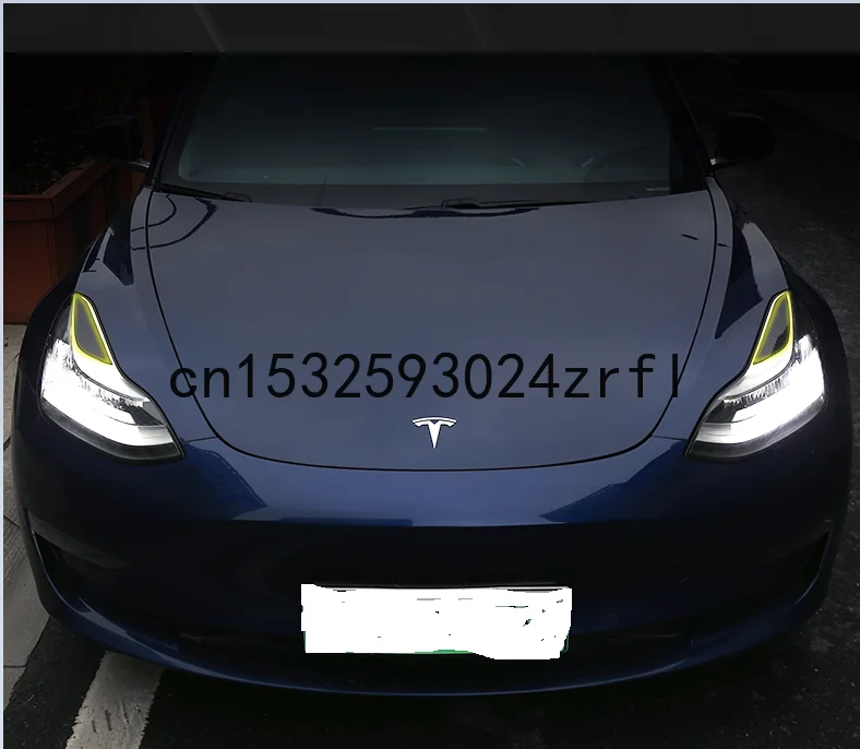 

Для Tesla модель 3 2019 Изменение лампа из углеродного волокна для бровей фары украшения 2 шт. аксессуары