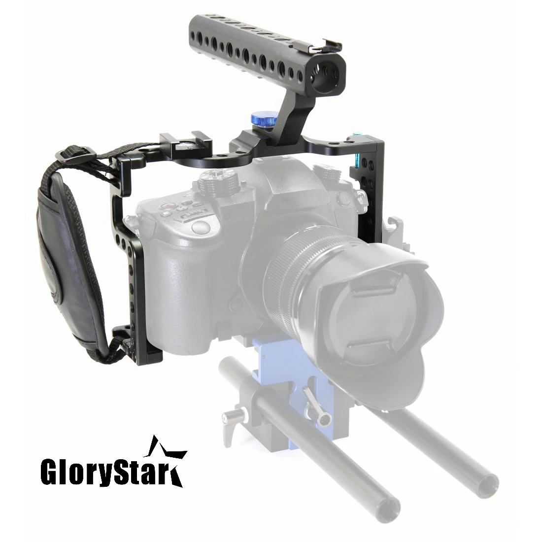 GloryStar DSLR Camera Cage With Top Handle Grip For Panasonic Lumix GH5 Camera Rig