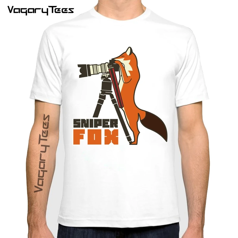 Vagarytees Funny Graphic Funny Photographer Fox Camera With Little Sniper Fox Funny Perfect Gifts T Shirt For Men