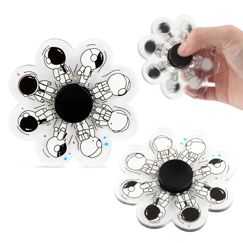 

Running Dynamic Spinner Finger Fidget Toys Hand Stress Relief for Kids Adult New Cartoon Gyros Decompression Gift 7-12y