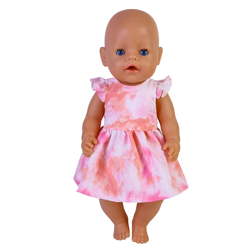 Vestido de muñeca gradiente de Color de 18 pulgadas, falda de tirantes para muñecas Bjd 1/4, Niña Americana, bebé recién nacido, regalo de Festival de cumpleaños, 43cm