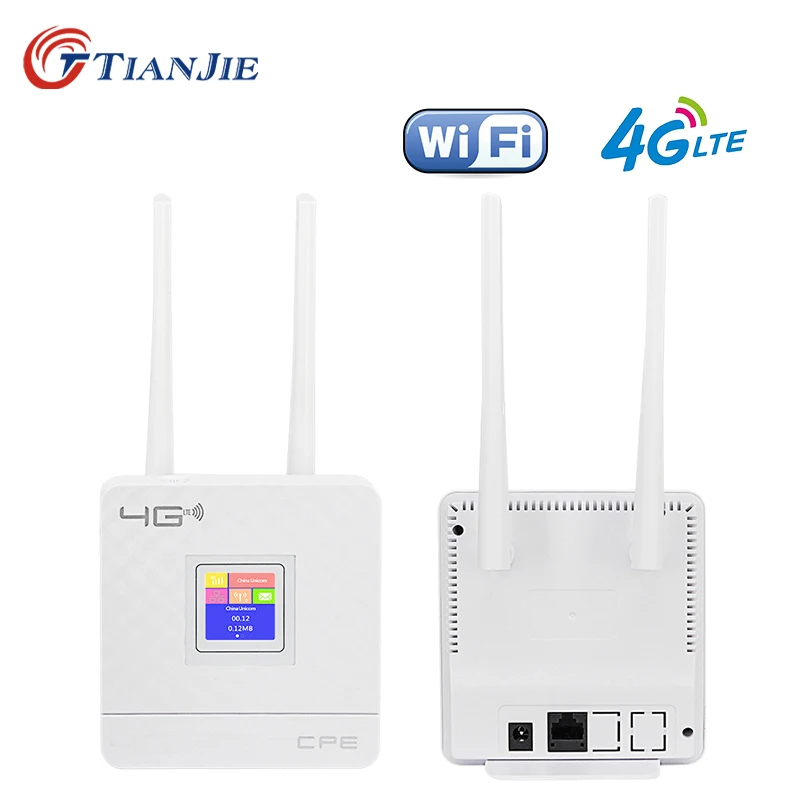 4G LTE CPE Wifi Router Unlock 3G Mobile Hotspot WAN/LAN Port Dual External Antennas Gateway with Sim Card Slot Ethernet Modem