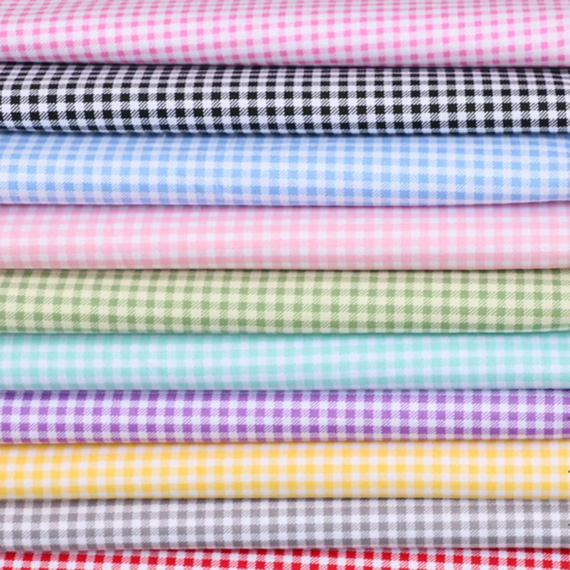 3mm Plaid Classic Cotton Twill Fabric For Home Decor Home Textile DIY Dolls Clothes Handmade Accessories Per Meters