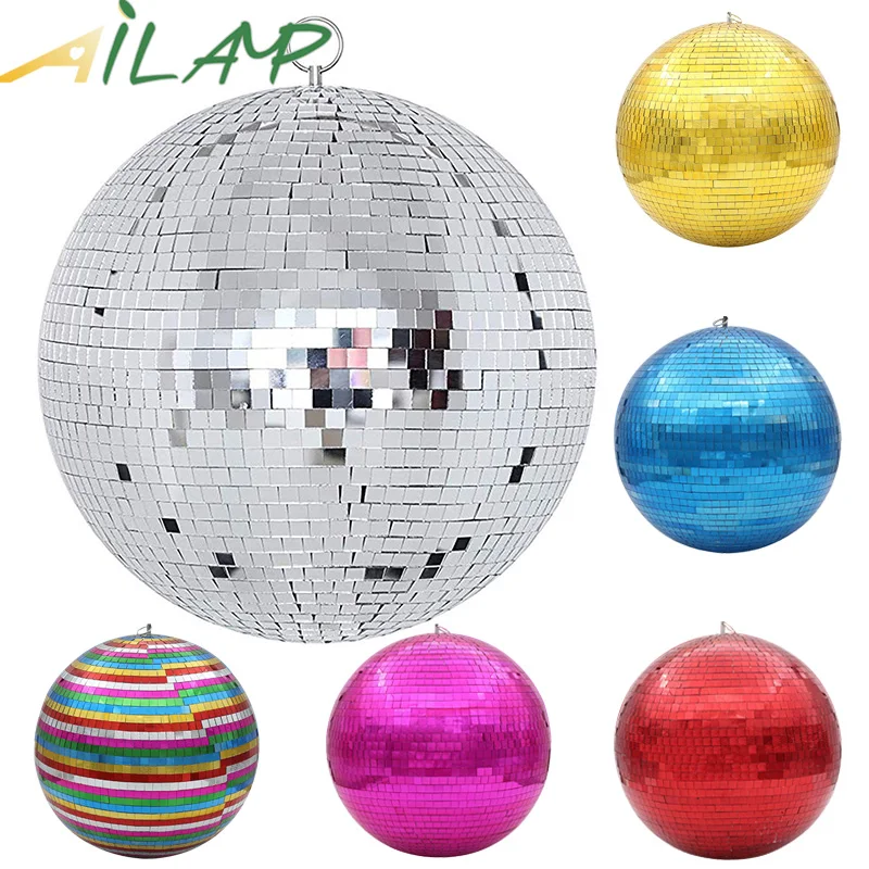 Rotating reflective glass ball stage lights decoration glass ball dj bar ktv diso ball colorful glass ball wedding hotel holiday