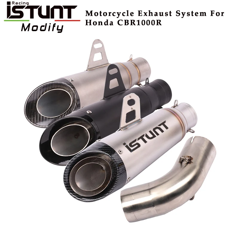 Motorcycle Exhaust Escape moto Muffler Full System Middle Bend Pipe Slip On For Honda CBR1000R CB1000R CB 1000 R 2008-2016