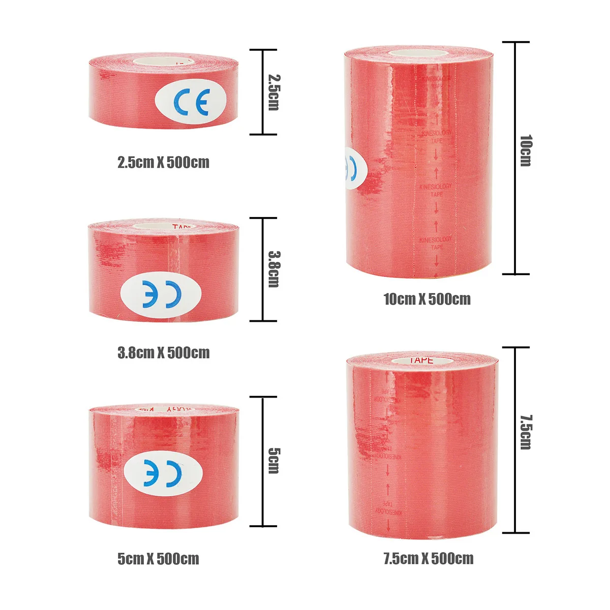 1/6/10 Pcs Red Muscle Bandage Sports Cotton Elastic Adhesive Strain Injury Tape Knee Muscle Pain Relief