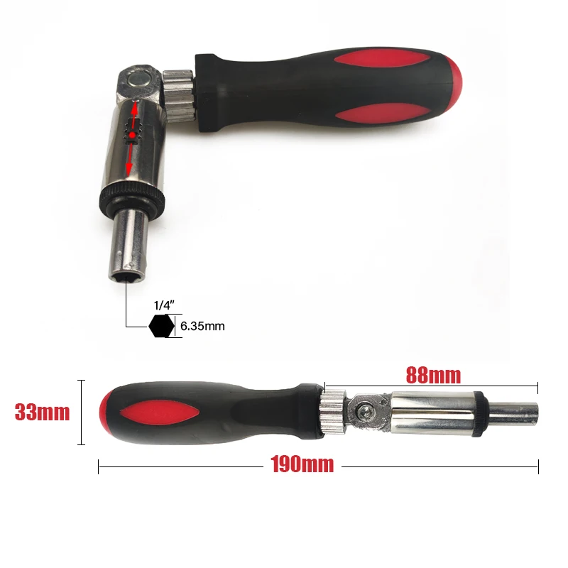 Ratchet Schroevendraaier 180 Graden T-Soort Opvouwbare Schroevendraaier Set 1/4 Hex Interface Lock Demonteren Schroevendraaier Onderhoud Gereedschap