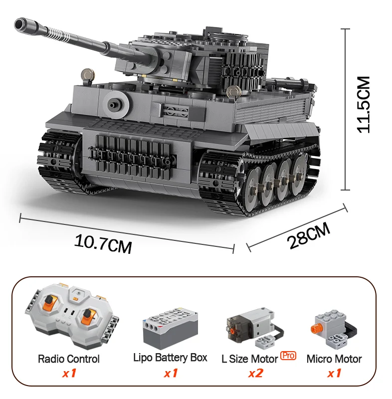 Cada 925pcs Stad Afstandsbediening Ww2 Militaire Leger Tijger Tank Bouwstenen Bakstenen RC Voertuig Speelgoed Geschenken Kinderen Jongens - afbeelding 1
