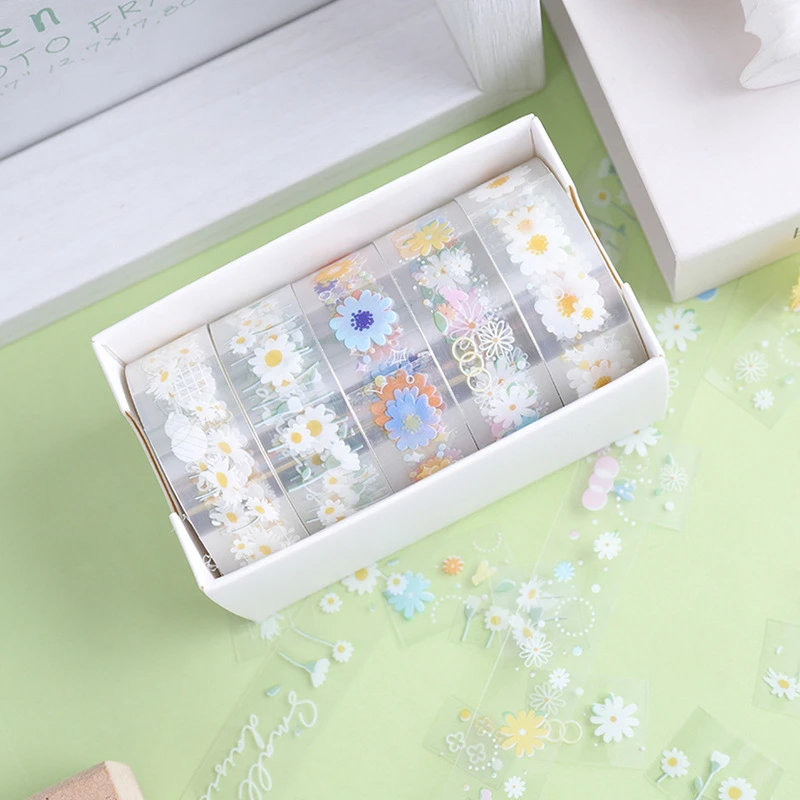 Washi เทป5ชิ้น/กล่องสติกเกอร์ Washitape โรงเรียนเครื่องเขียน Starry Sky กระดาษกาวน่ารัก Cintas Decorativas เทป Washi