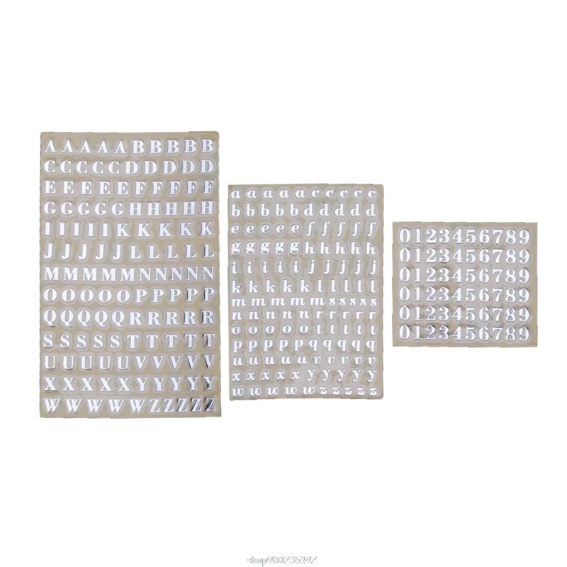 5Pcs 3mm 문자 Chunky 반짝이 에폭시 수지 장식 스티커 영어 문자 번호 UV 에폭시 수지 충전 Mar02