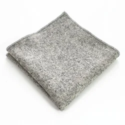 RBOCOTT Mens Pocket Squares Solid Wool Handkerchief Fashion Casual Hanky For Men Business Suit Accessories 23cm*23cm