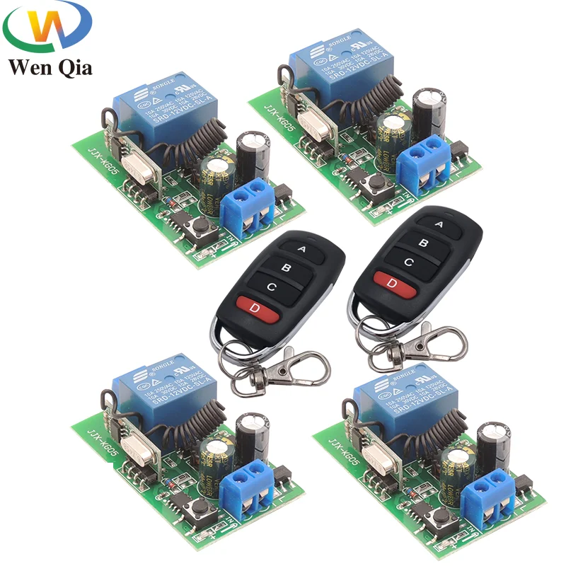 

AC 85~250V 10A rf Relay receiver with Universal remote control 220V1CH 433Mhz Wireless Receiver Module controller for light/lamp