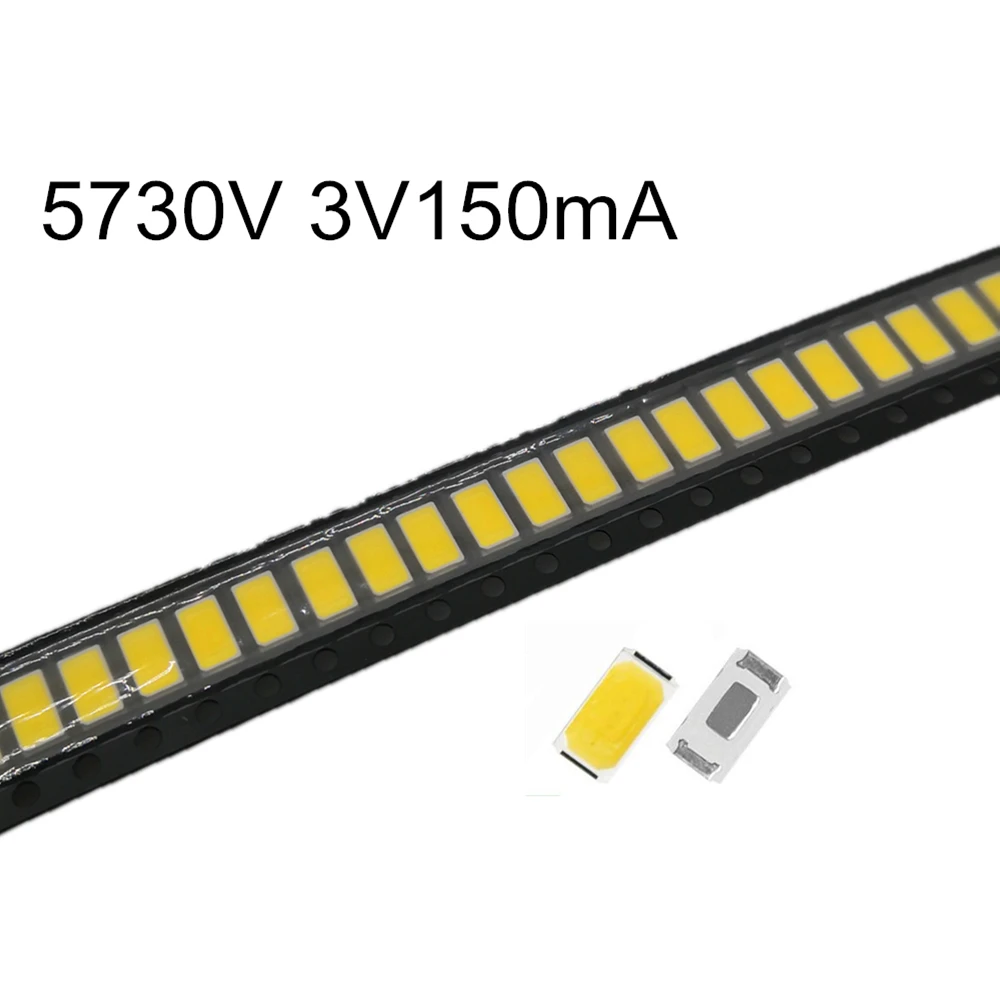 100Pieces High Brightness SMD LED 2835 1W 135LM White 3V 6V 9V 18V 36V 150MA 100MA 30MA 60MA 350mA bright light