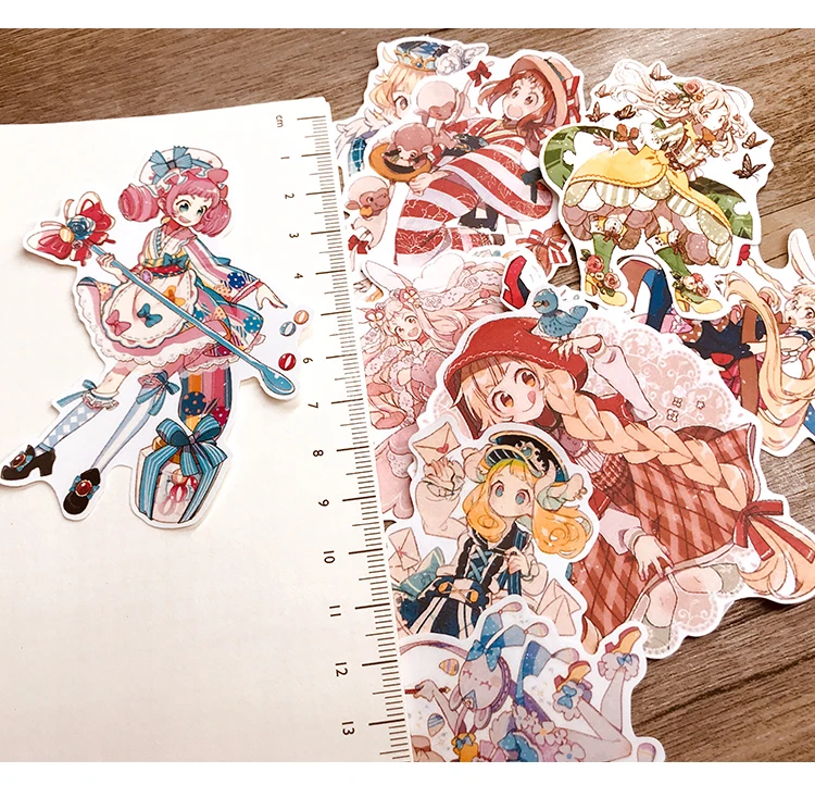 11pcs/lot Cute Manga girl Sticker Diy Album Scrapbooking Diary Planner Journal Sticker Decorative Label For Kids