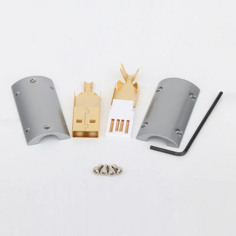 New A50G/B50G I-END 24K Gold Plated USB2.0 Plug USB A, USB B  Cover Audio USB shell Connector DIY Hi Fi USB Cable