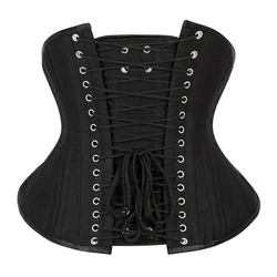 Becirzet 코르셋 탑스 Bustiers Underbust 레이스 업 코르셋 Short Corselet 20 Steel Boned Bodice 32-35 cm High Strong 허리 거들