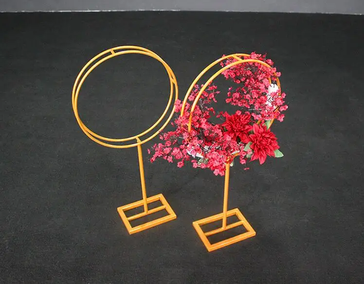 Baijie wedding props Ring Flower ware round wedding table flower arrangement wedding scene stage guide