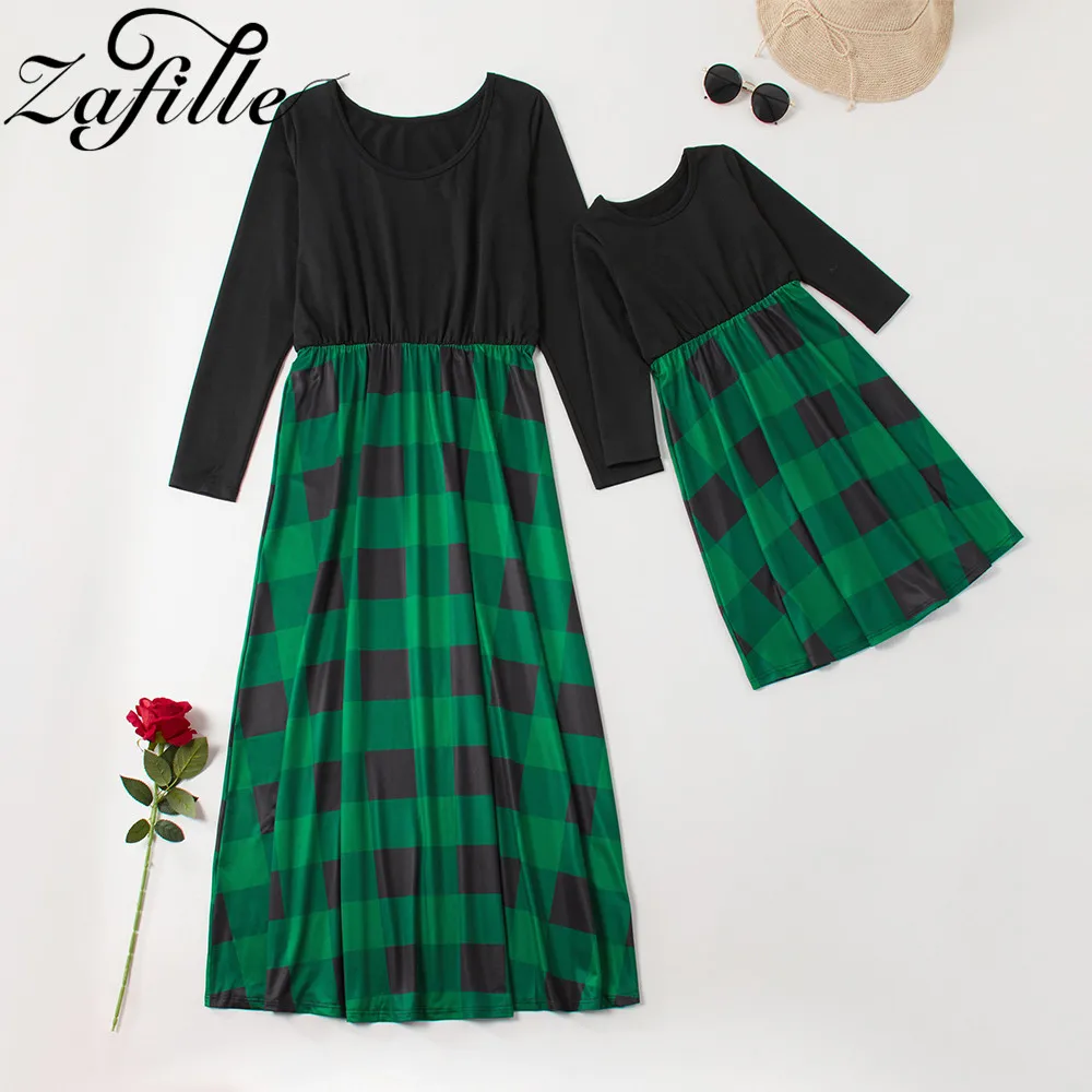 ZAFILLE Mother and Daughter Clothes Plaid Mom and Daughter Dress Mother Kids Mommy and me Clothes Family Christmas Clothes