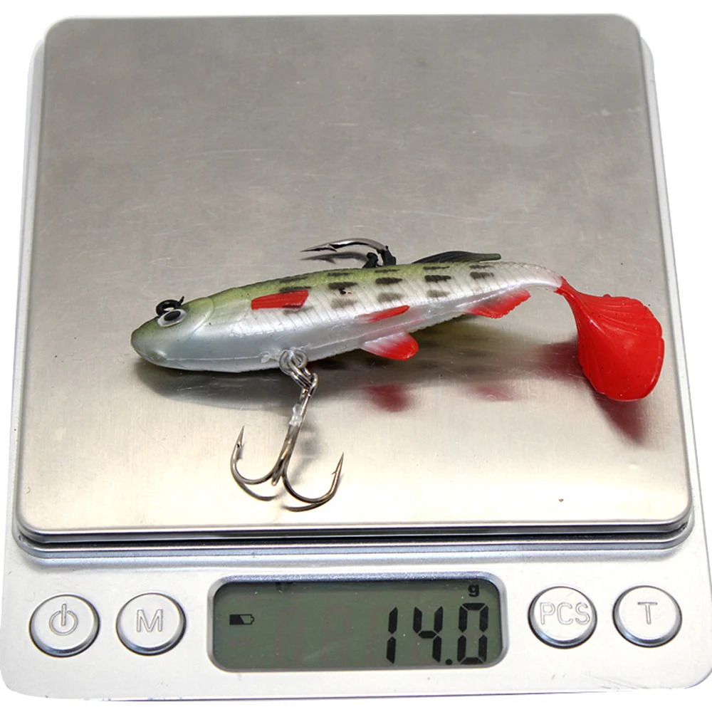 1pcs Fishing Lures Soft Lure Wobblers 8cm 14g Artificial Bait Silicone Fishing Lure Sea Bass Carp Fishing Lead Spoon Jig Lures