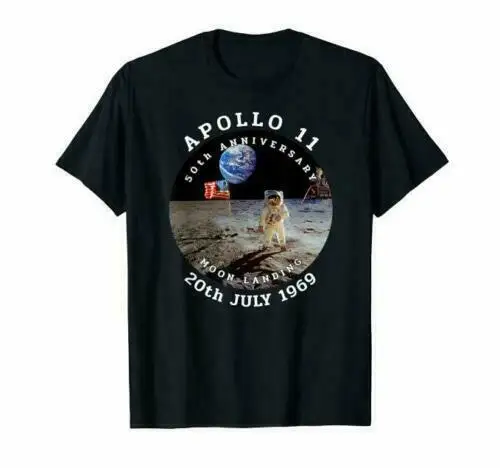 Apollo 11 Shirt 50Th Anniversary Moon Landing 1969 2019 T-Shirt Black Made Usa 2019 Unisex Tees