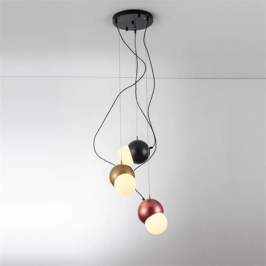 

postmodern designer Magic bean art pendant lights for dining room hall stairs suspended led luster decorative hanging lamp e27